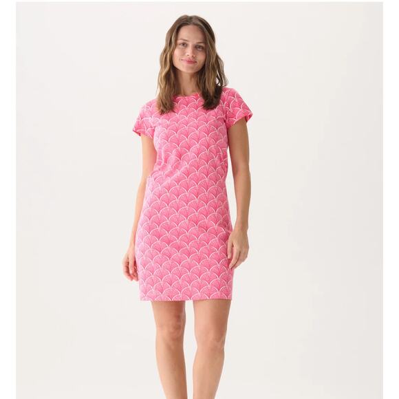 Capelton Road Coral Fans Crew Neck T-Shirt Dress Beach Resort Womens Size Medium - Picture 1 of 11